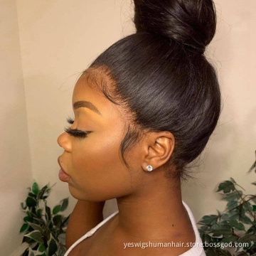 Transparent Full Lace Frontal Wig With Baby Hair Raw Peruvian Straight Virgin Human Hair 360 Hd Lace Front Wig For Black Women